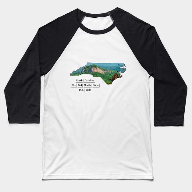 North Carolina USA Baseball T-Shirt by Designs by Dyer